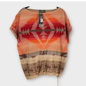 Ralph Lauren Active Aztec Western Southwest Linen Lightweight Sping Sweater XL